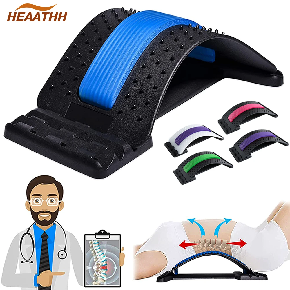 

Adjustable Lumbar Back Massager Posture Corrector Multi-Level Spine Back Stretcher Support for Humpback Scoliosis Herniated Disc