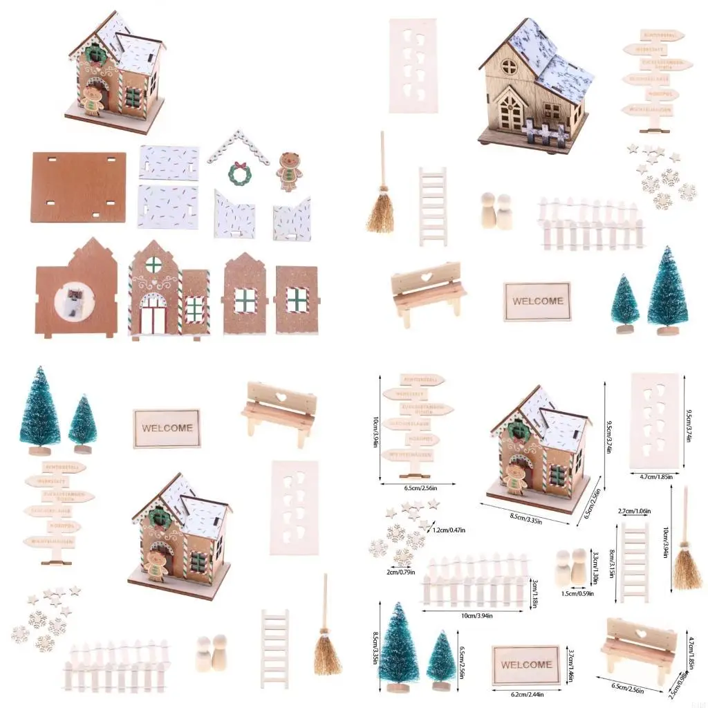 

54DF светодиодный рождественский кукольный домик набор игрушек Kids Craft модель проекта