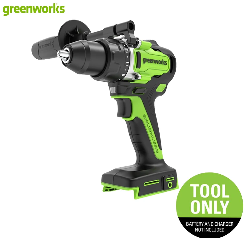 Greenworks 24V Drill Driver 800 In-Lbs 2-Speed 2100 RPM 1/2-Inch Keyless Chuck 21-Position Clutch Auxiliary Handle Tool Only