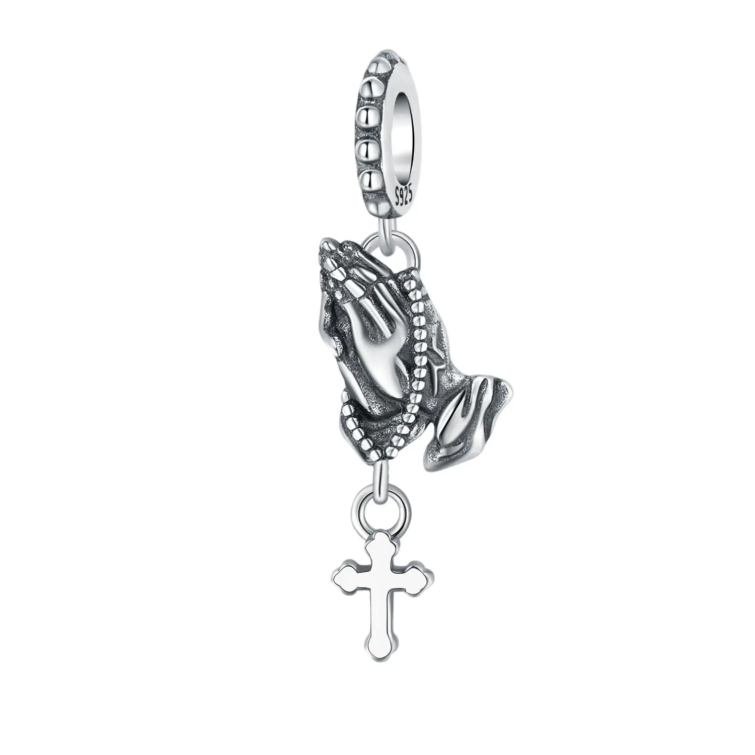 925 Sterling Silver Religious Charms Cross Angel Jesus Holy Bible Buddha Beads Fit  Bracelet Zircon Dangle Pendant Faith Jewelry