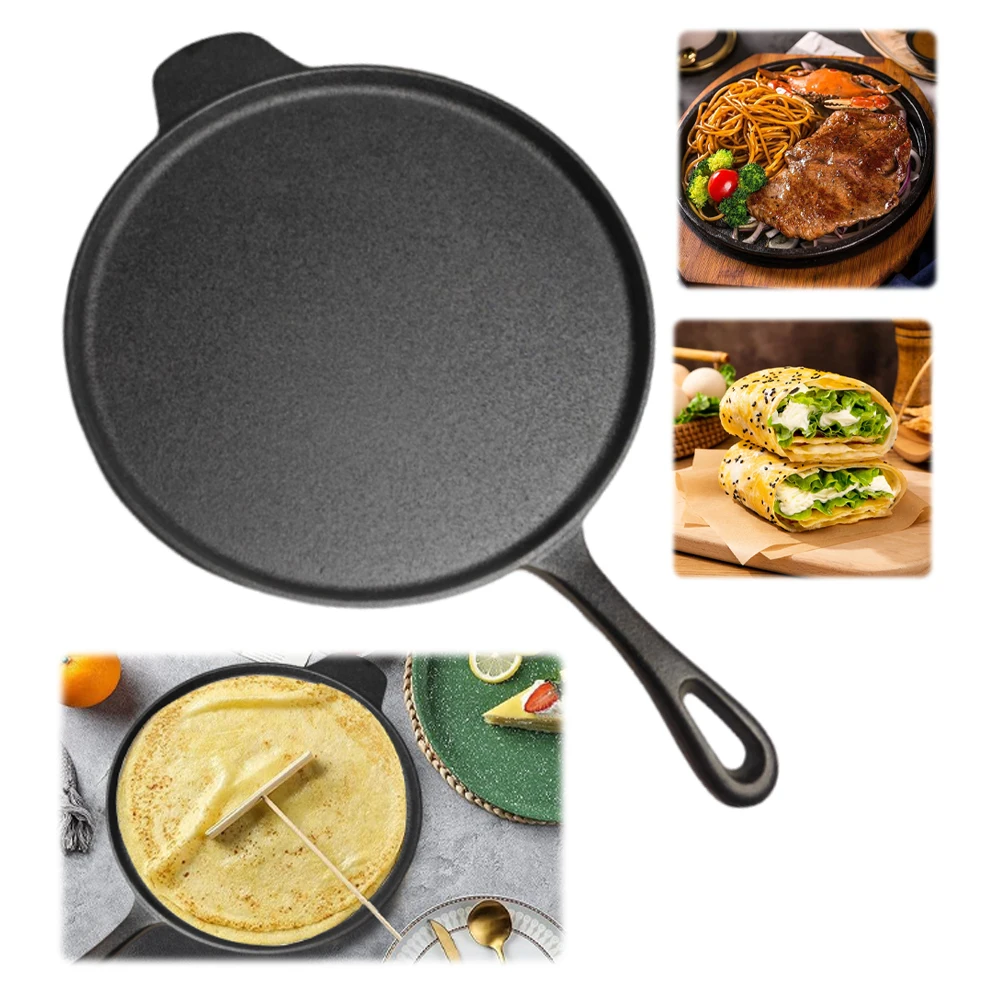 

30cm Cast Iron Egg Frying Pan Non-stick & Lug Steak Skillet Omelette Steak Minute Pan Chef Collection for Indoor & Outdoor Use