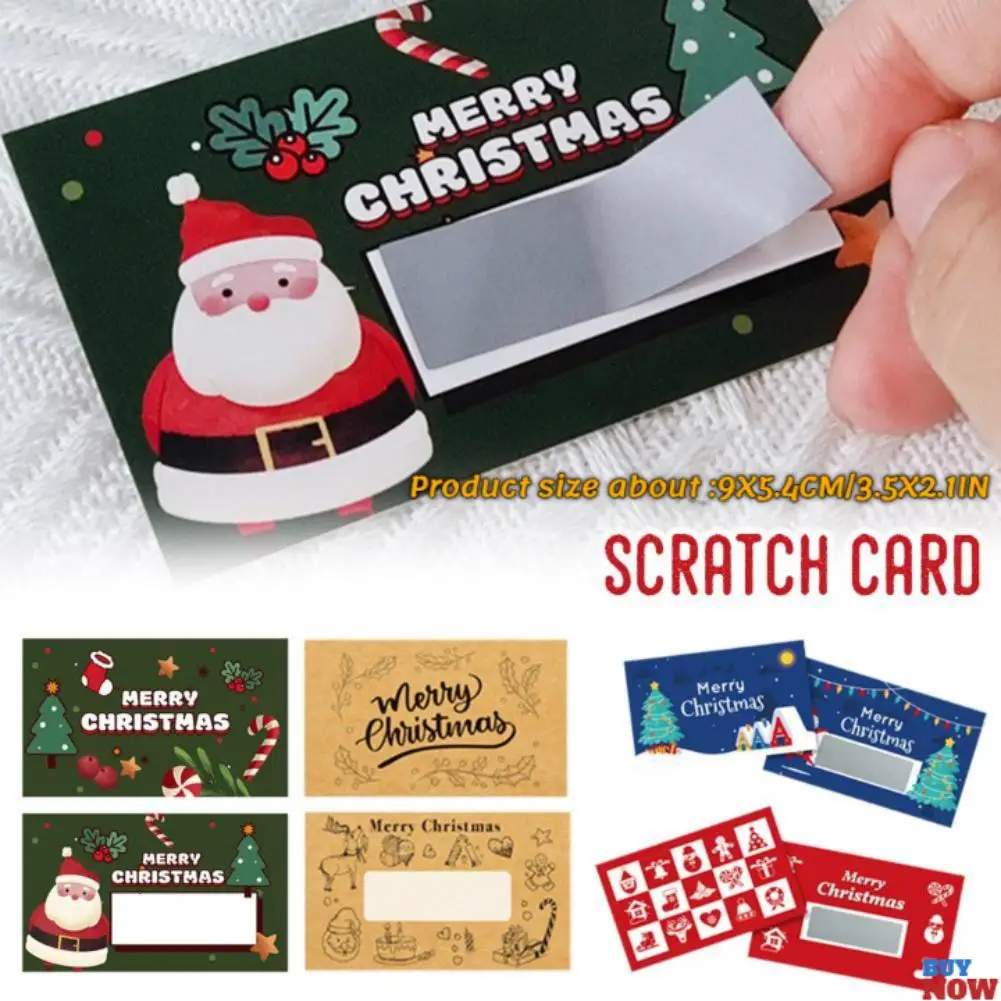 10/30PCS NEW Christmas Scratch Cards With Santa Claus And Christmas Tree Pattern - DIY Holiday Gift Vouchers, Party Game Tool