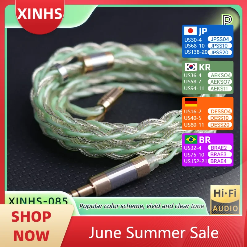 

XINHS Daiyu Rare Earth Alloy Copper Mixed 22k Gold Foil High Pure Silver Palladium HiFi Balanced Cable