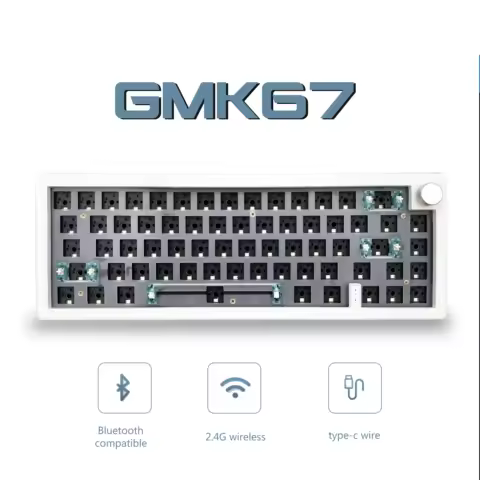 ZUOYA GMK67 Customized Mechanical Keyboard Kit Hot-swappable Bluetooth 2.4G Wireless RGB Backlit Gasket Structure Keyboard 3-mod