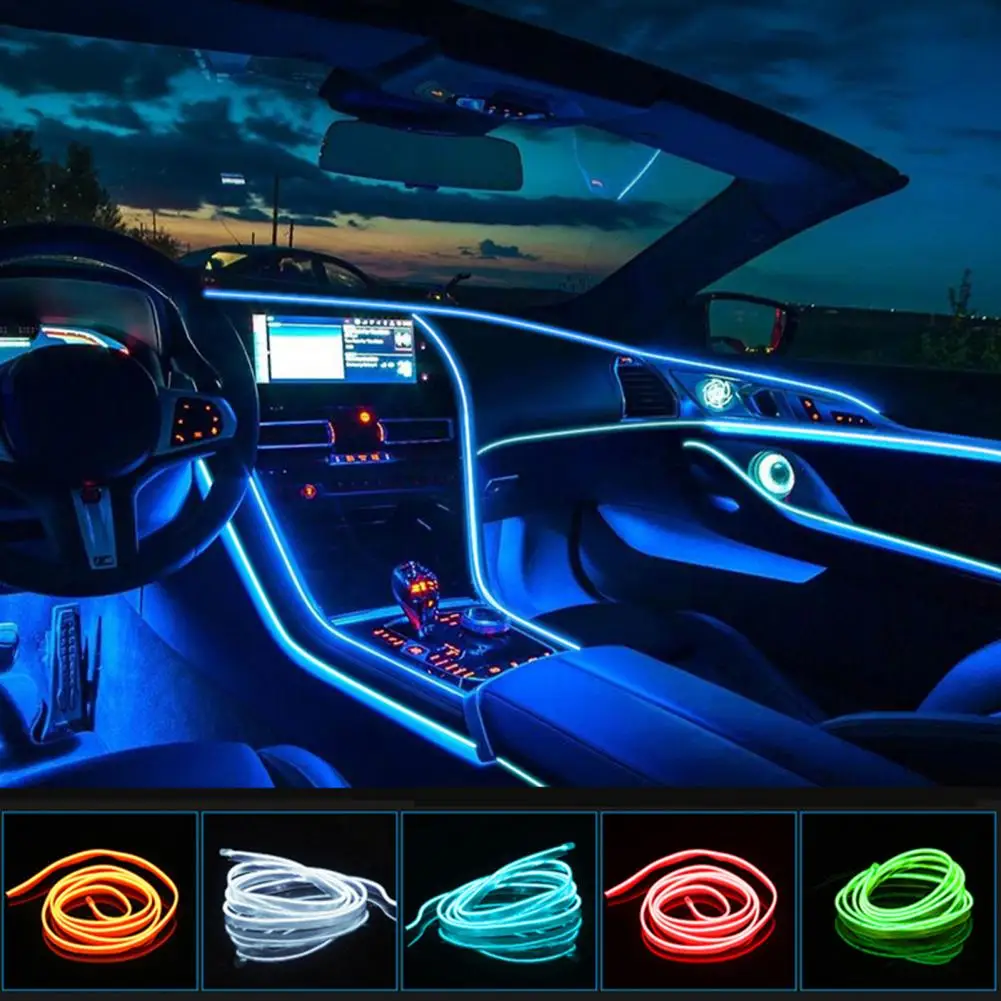 Car Ambient Light Decorative Eye-catching DIY Car Interior LED Wiring Neon Light Strip for Bike