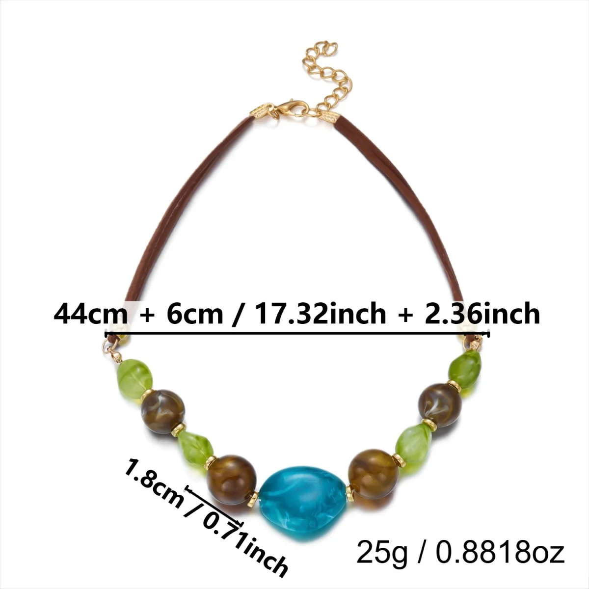 Ins Vintage Mehrfarbige Unregelmäßige Acrylperlen-Halskette für Damen und Herren, Handgefertigte Samtkette, Harzperlen-Choker, Ästhetischer Schmuck – Detail 36