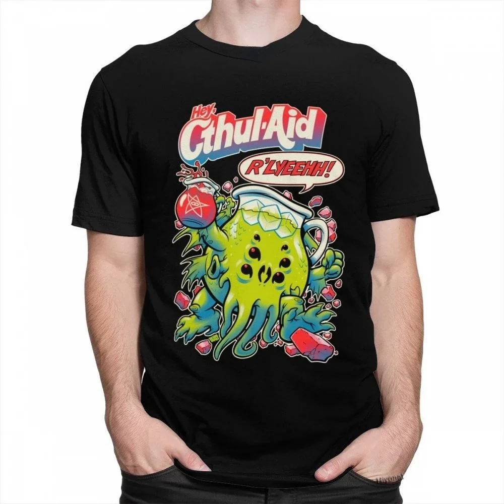 heavyweight Kawaii Cthulhu Man TShirt Cute Anime Graphic Male New fashion Tops Summer Oversized Streetwear Ropa Hombre