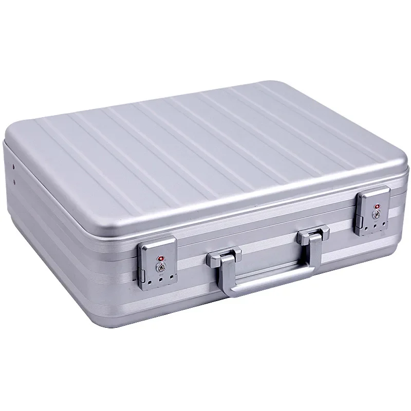 Premium Quality Luxury Handy Silver Hard Pure Aluminum Attache Briefcase with Foam