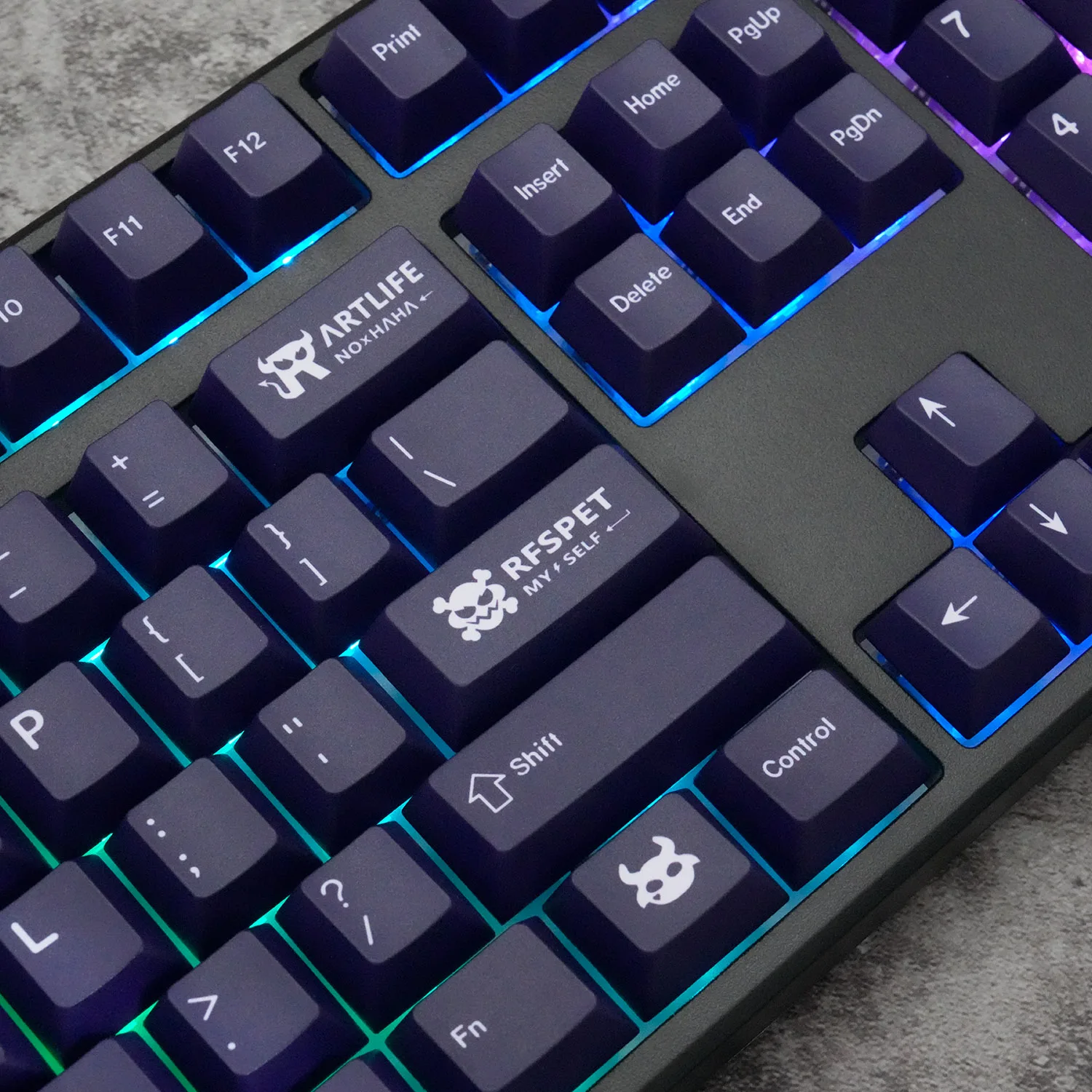 170-toetsen Cherry Profile Artlife Thema Gradiënt Paars Thermische sublimatie Keycaps PBT voor mechanische MX Switch-toetsenbordgeschenken