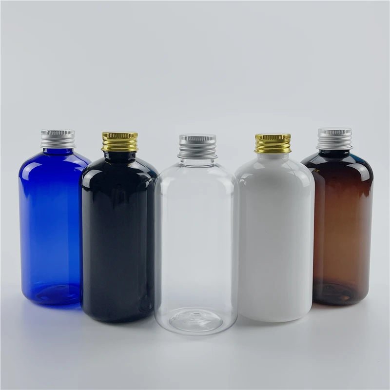 

Clear White 250ml x 24 Empty Refillable Plastic Bottles With Aluminum Screw Cap Plug Cosmetics Travel Small Hydrosol Containers