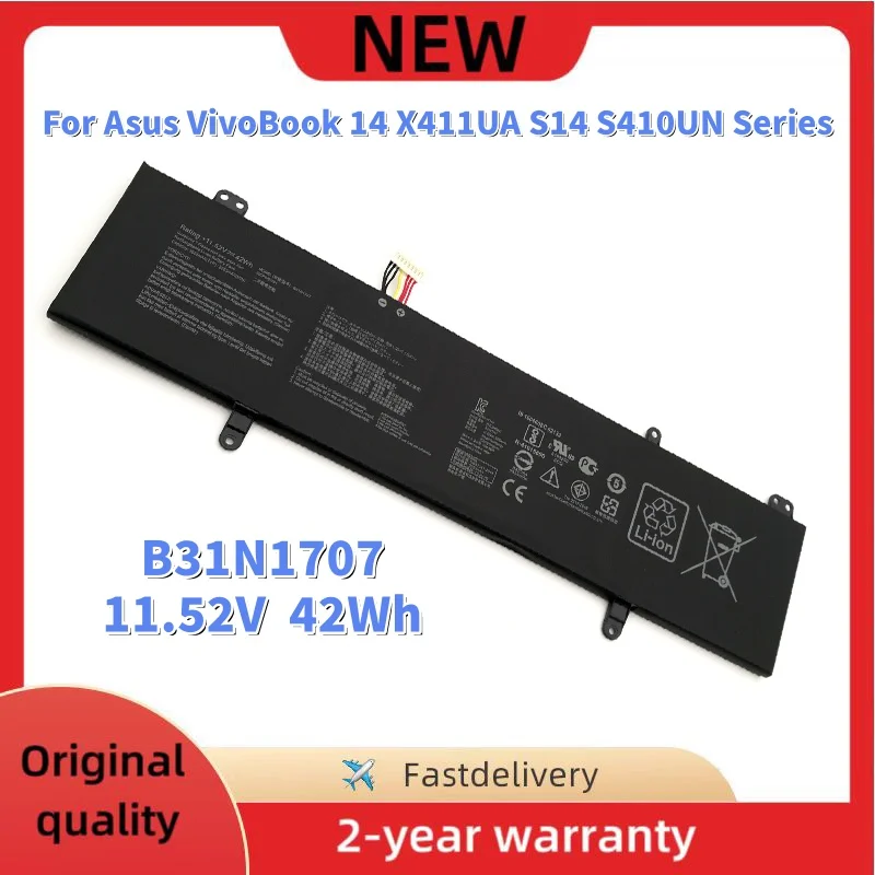 Nueva batería para ordenador portátil Asus VivoBook 14 X411UA VivoBook S14 S410UN S4100V S4200U X411UA Series 3ICP5/57/81, 11,52 V, 42Wh, B31N1707