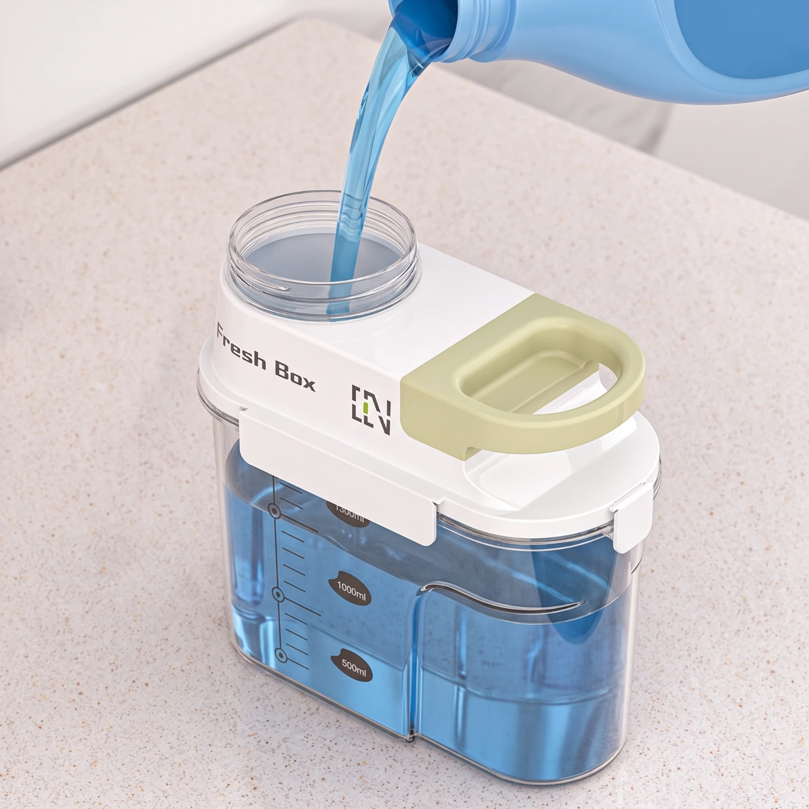 Laundry Detergent Dispenser with Lid Graduated Laundry Detergent Dispenser Storage Container with Measuring Cap Reusable