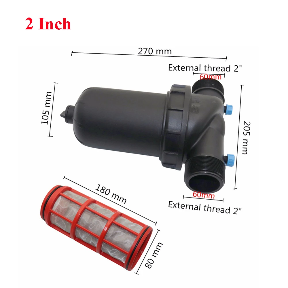 Jardinagem Gotejamento Irrigação Filtro, 120 Mesh Screen, Bomba de Água Filtragem Ferramenta de Immentação, Rosca Masculina, 1.25 \