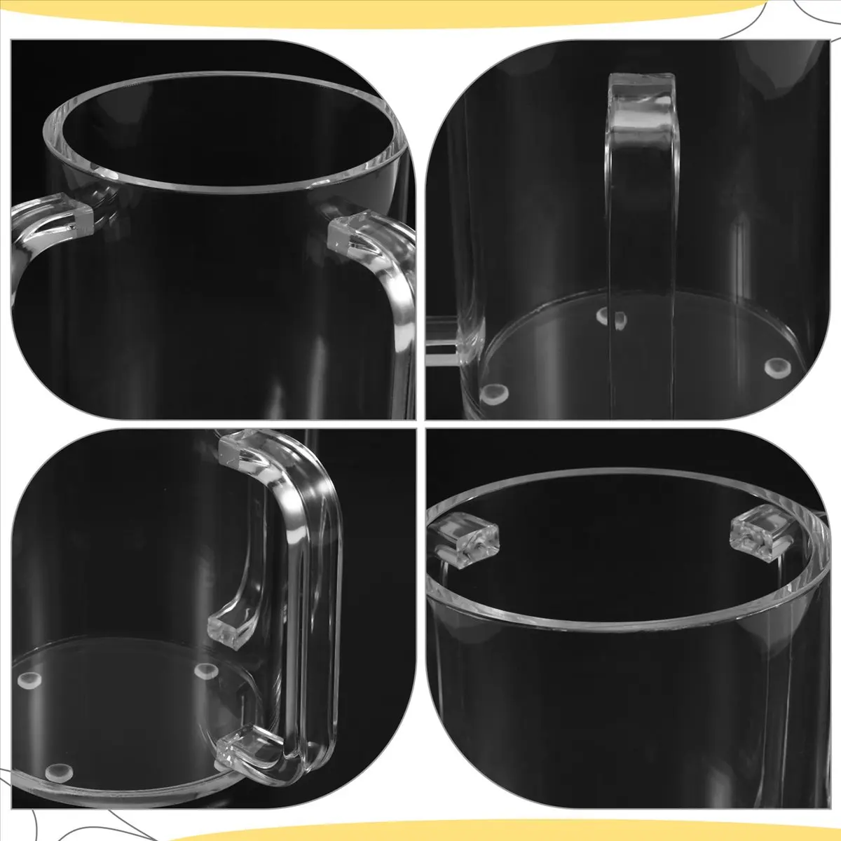 A08I Hand Washing Cup with Dual Handles Acrylic Washing Cup for Netilat YadayimNegel Vasser Wash Cup Handles for Jewish Pray
