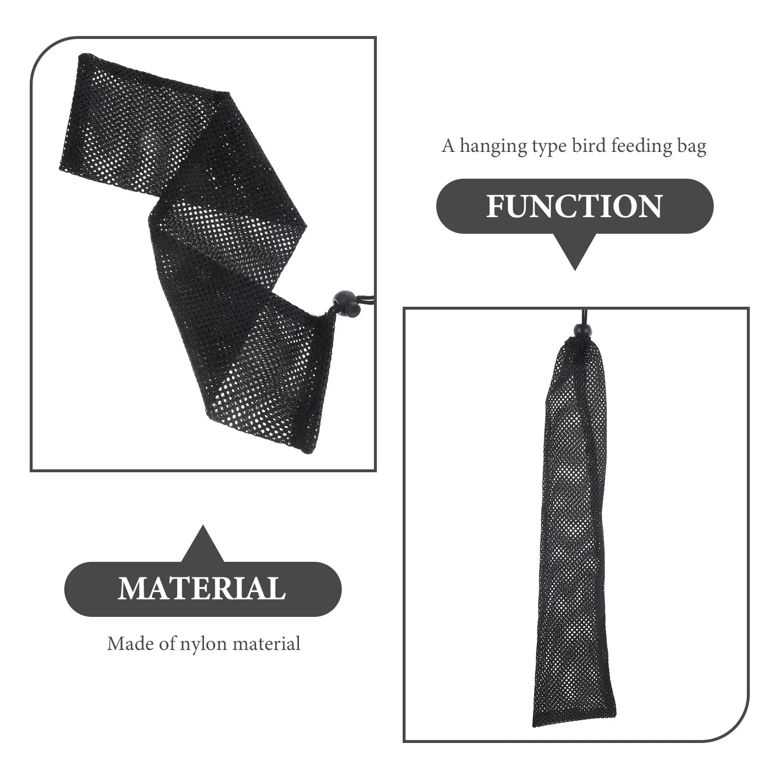 

6pcs Outdoor Hanging Mesh Wild Bird Feeder Bag Single Pack Drawstring Design Easy Clean Reusable Finch Sock Feeder Garden Yard