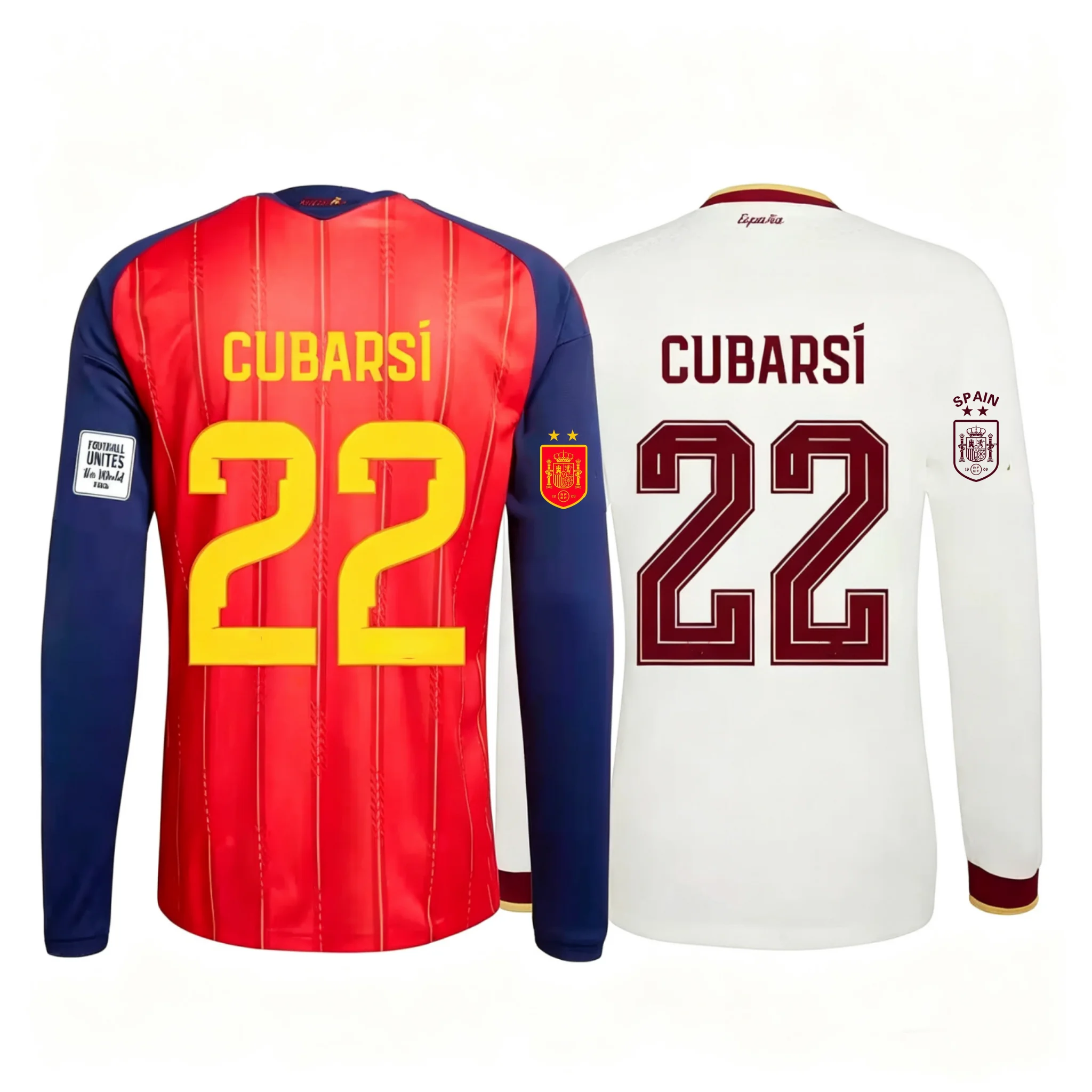 2026 Spain Team Player Style Yamal Football Jersey Long Sleeves Quick‑Dry T‑Shirt Kids Family Fan Kid Autumn Collection Fashion
