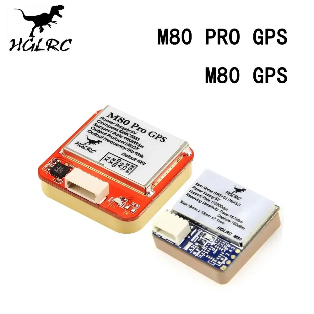 HGLRC M80 PRO M80PRO GPS GLONASS GALILEO QZSS SBAS BDS QMC5883 Compass 5V Power 25mm x 25mm x 8,3mm para Drones FPV de ala fija