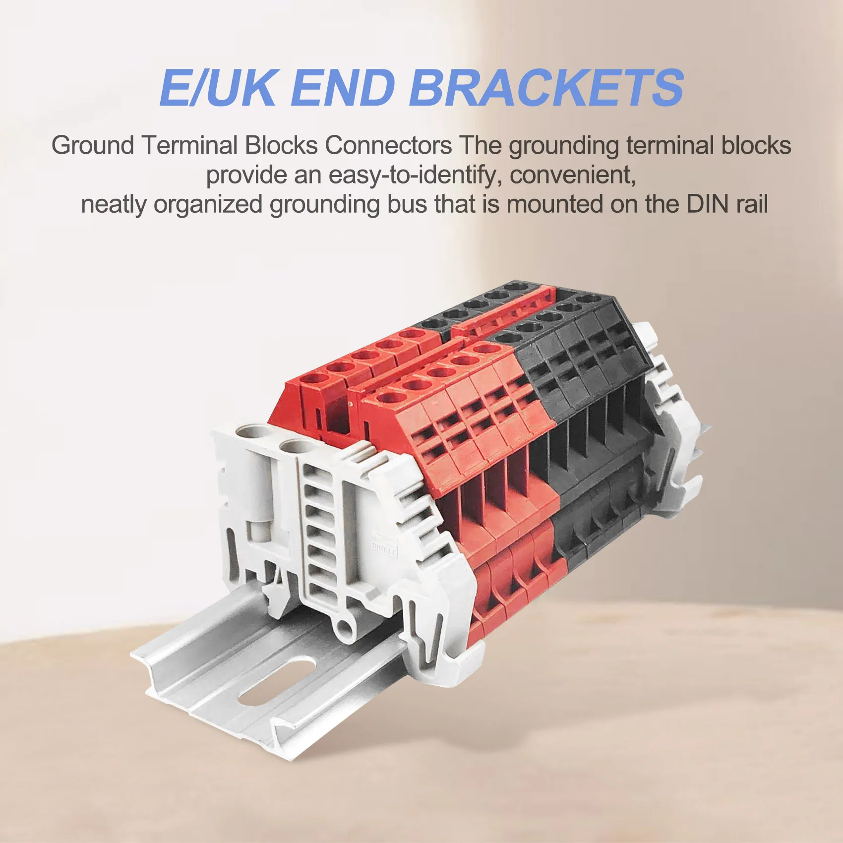 DIN Rail Terminal Blocks Kit Terminal+Ground Blocks+Aluminum Rail+End Brackets+End Covers+Jumpers Kits