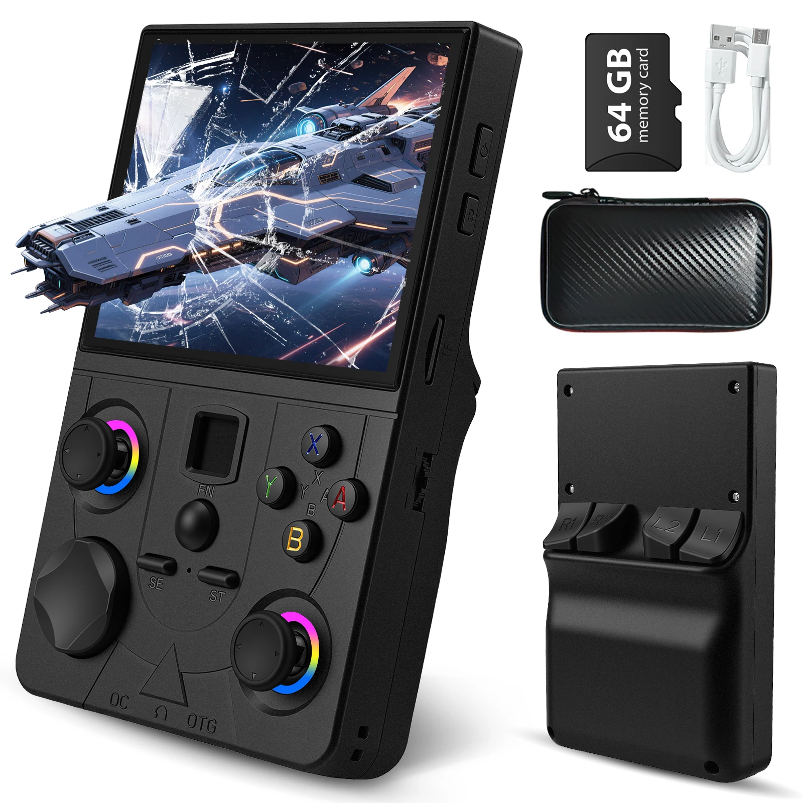 

Retro Handheld Game Console, DC35V Retro Gaming Console 3.5’’IPS Screen Built-in 20000+Classic Games, 20+Emulators