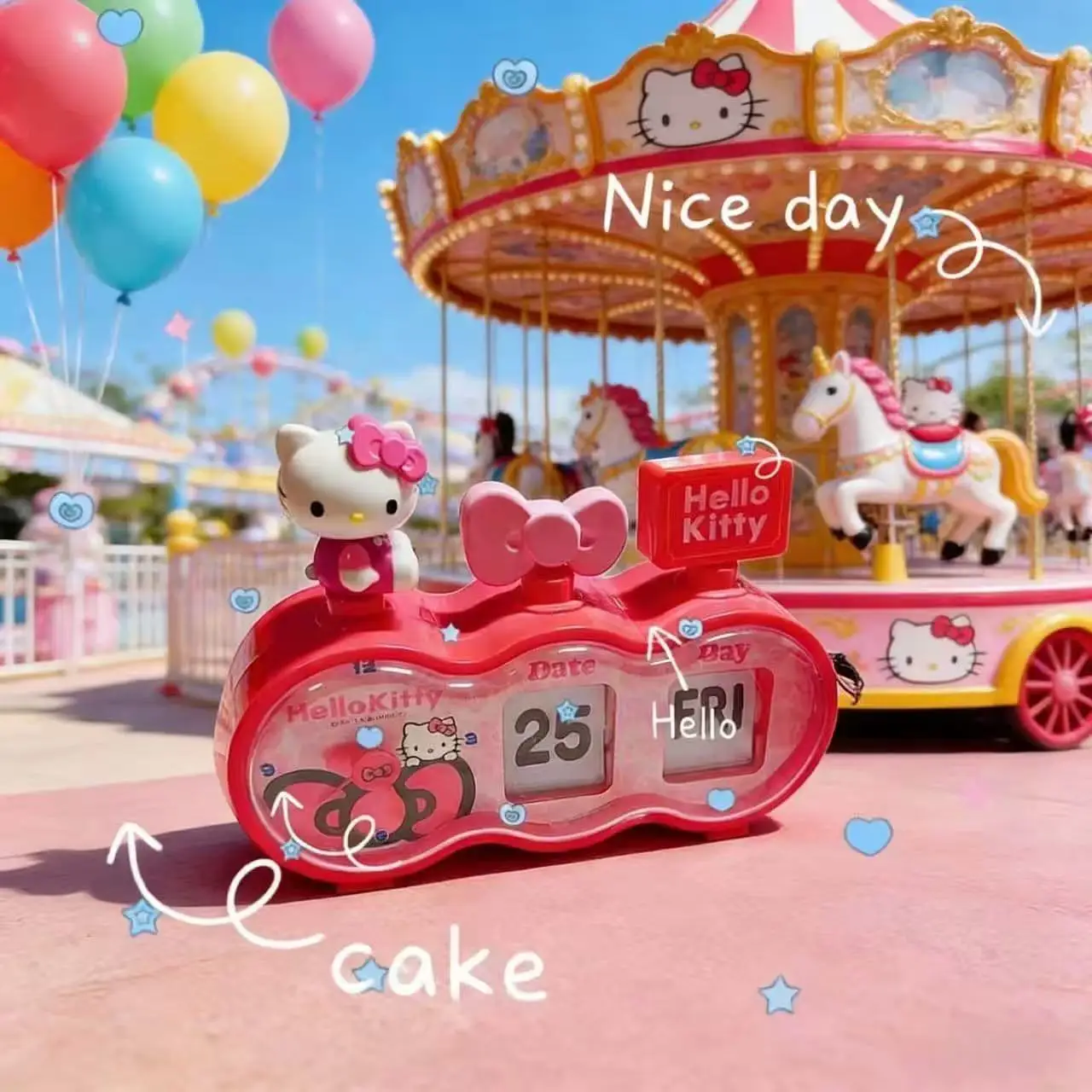 

Sanrio Hello Kitty Kawaii Anime Calendar Electronic Desk Calendar Bedroom Desktop Ornaments Manual Page Turning Electronic Clock