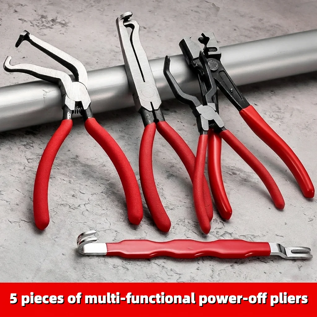 5Pcs Quick Disconnect Pliers Set, Automotive Electrical Connector & Fuel Line Removal Tool Kit for Car & Bike