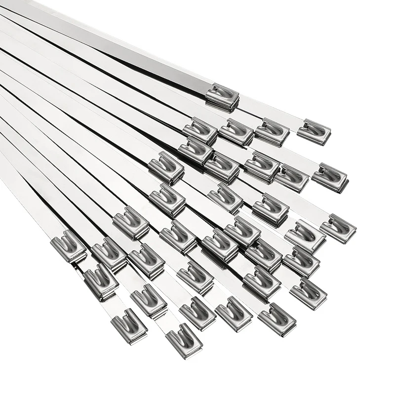 100pcs 316Stainless Steel Metal Cable Ties 4.6mm 7.9mm Length100-1000mm Self-Locking Tie Zip Wrap Exhaust Multifunctional Marine