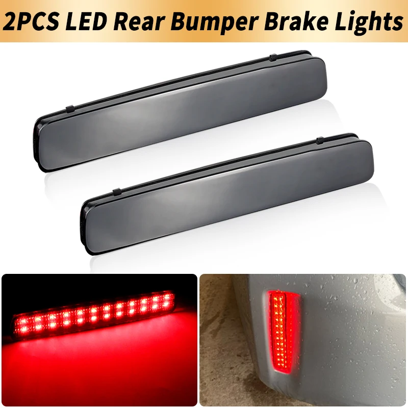 

2PCS Red/Smoked Lens Red LED Rear Bumper Reflector Brake Lights Tail Stop Lamps Canbus For Scion tC 2014-2016 Car Accessories