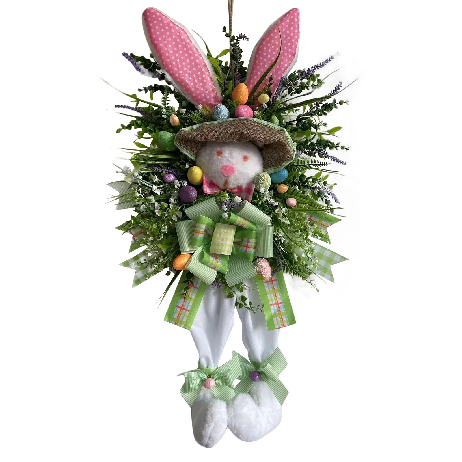 Easter Wreath For Front Door  Easter Bunny Wreath Ornament Pendant Door Ornament