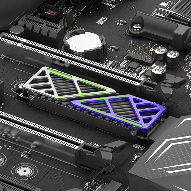 SSD Heatsink Magnesium Aluminum Alloy NVME NGFF Radiator PC Efficient Cooler W/ Thermal Silicone Pad For PC/PS5