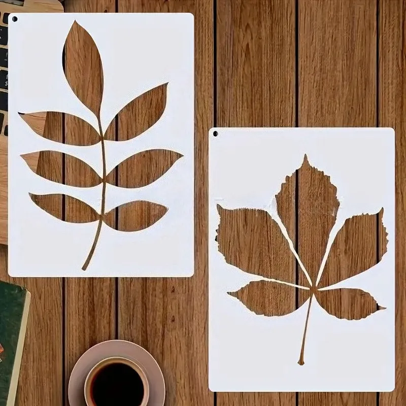 10PCS Tree Leaves Maple DIY Craft Layering Stencils Wall Graffiti Painting Scrapbooking Stamping Embossing Album Card Template