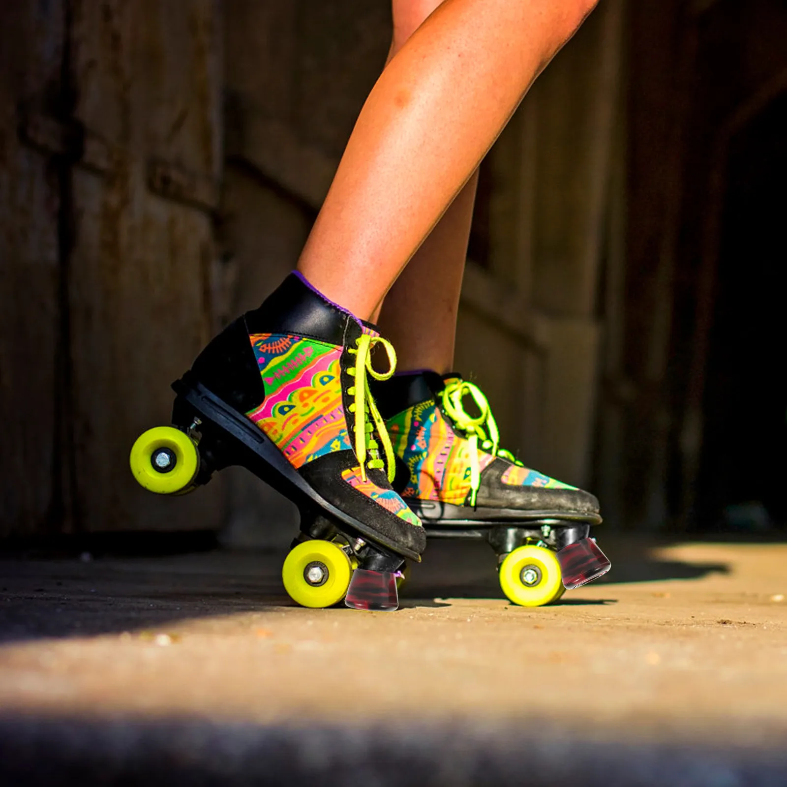 

1Set Roller Skates Brake Toe Stop Plug High Grip PU Professional Skate Stoppers Adjustable for Double Row Roller Skates