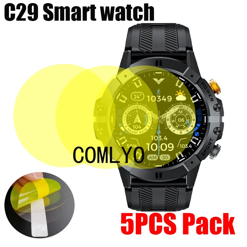 5Pcs Soft Film For C29 Smart watch Screen Protector Smartwatch TPU Hydrogel Unthin HD Anti-Scratch Films