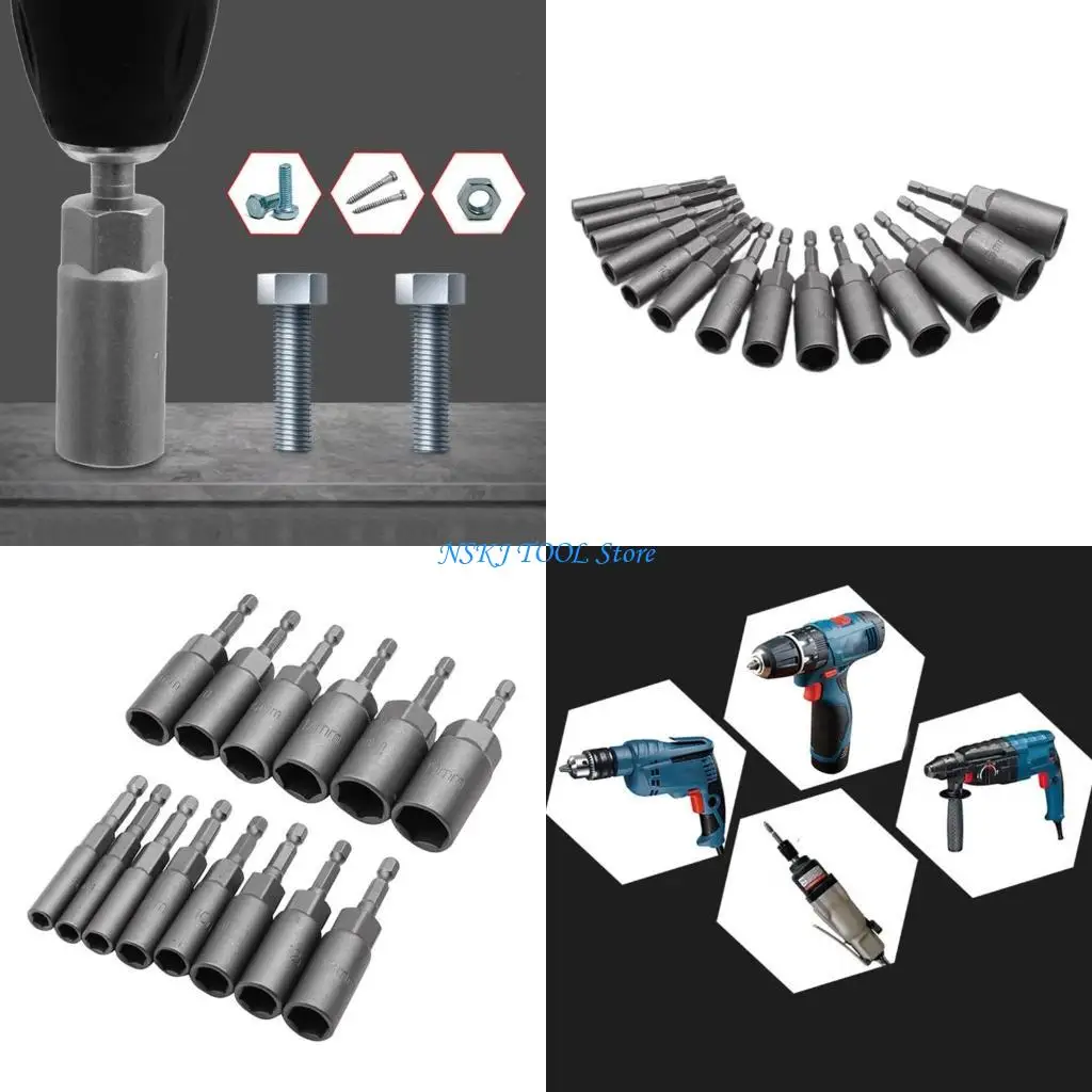 

L8RC 1/4'' Impact Socket 6-19mm Deep Long Head Mechanical Workshop Tools For Wrench Pneumatic Spanners