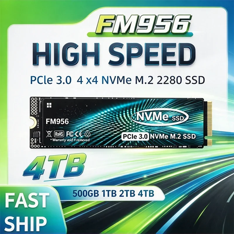 2026 FM956 SDD High Speed M2 NVMe PCIe3 500GB 1TB 4TB 2TB Solid State Drive Internal Storage Upgrade For Mac Desktop Laptop