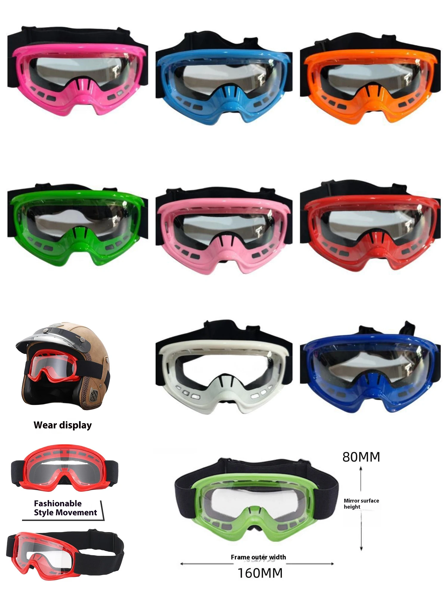 AliExpress Kids' Motorcycle Wind Goggles Off-Road Youth Goggles – Dirt Bike MX Wind Dust-Proof Child Rider Gear, ATV MTB Cycling Helmet