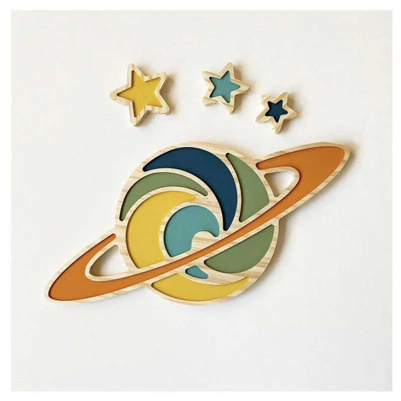 Home Decoration Shooting Wood Moon Planet Star Decoration Children\'s Room Soft Decoration Wall Decoration