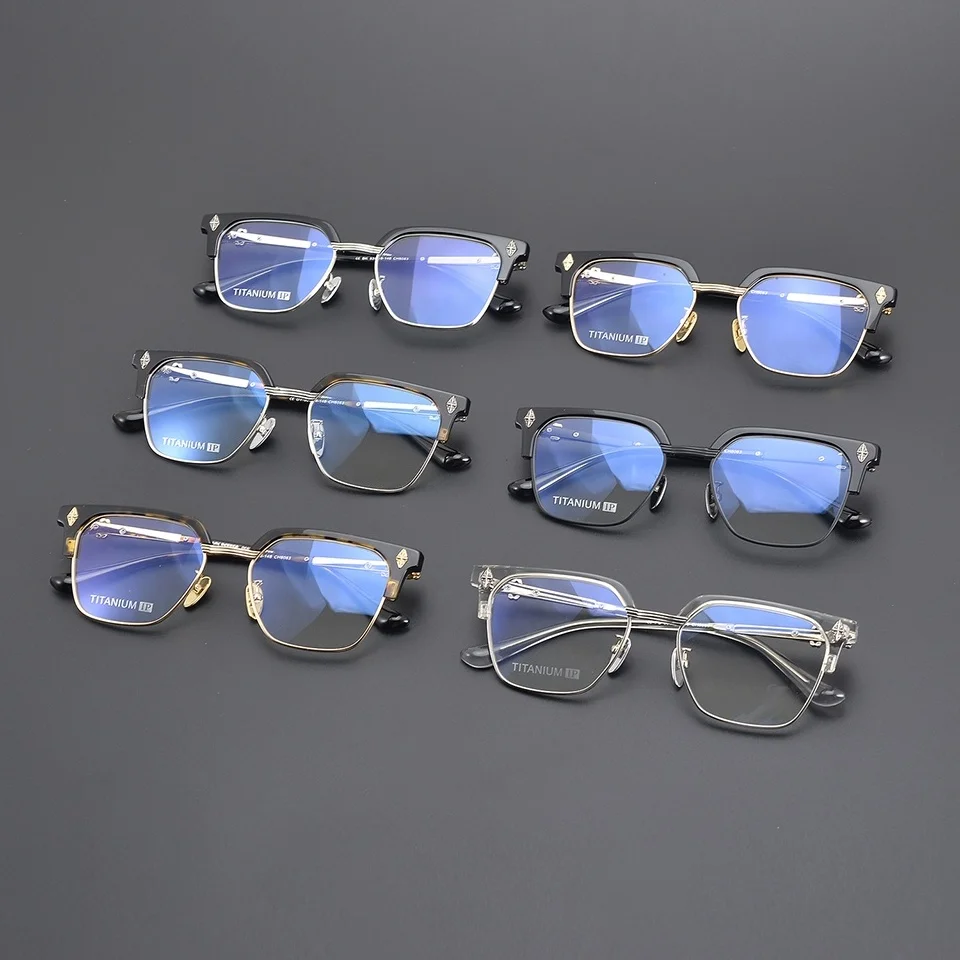 

New Retro And Trendy Men's Business Square Eyeglass Frame High-End And Luxurious Feel for Women's Reading Computer Glasses UV400