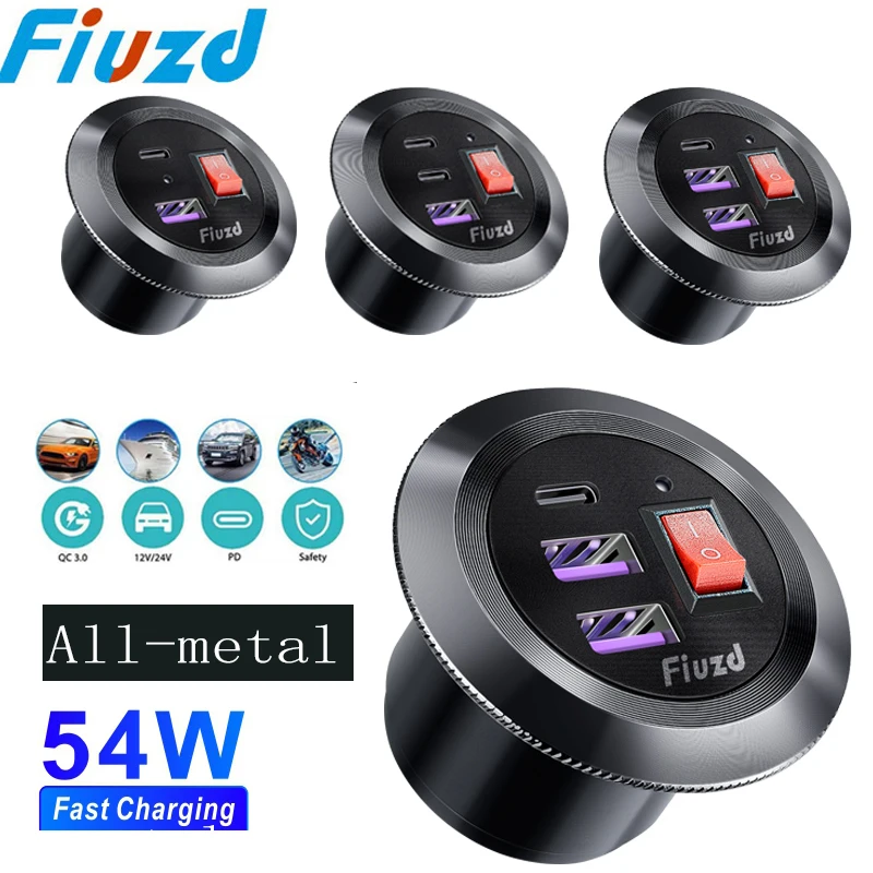 

SOCKET 24v 12v usb socket fast charge Fast Car Charger Socket Accessories12V/24V QC3.0 Power Outlet for Audi bmw x5 e53 f30 20
