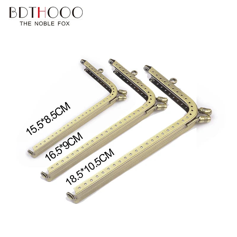 15.5cm Metal Purse Frame Handle for Clutch Bag Handbag Accessories Making Kiss Clasp Lock Antique Bronze Tone  Hardware