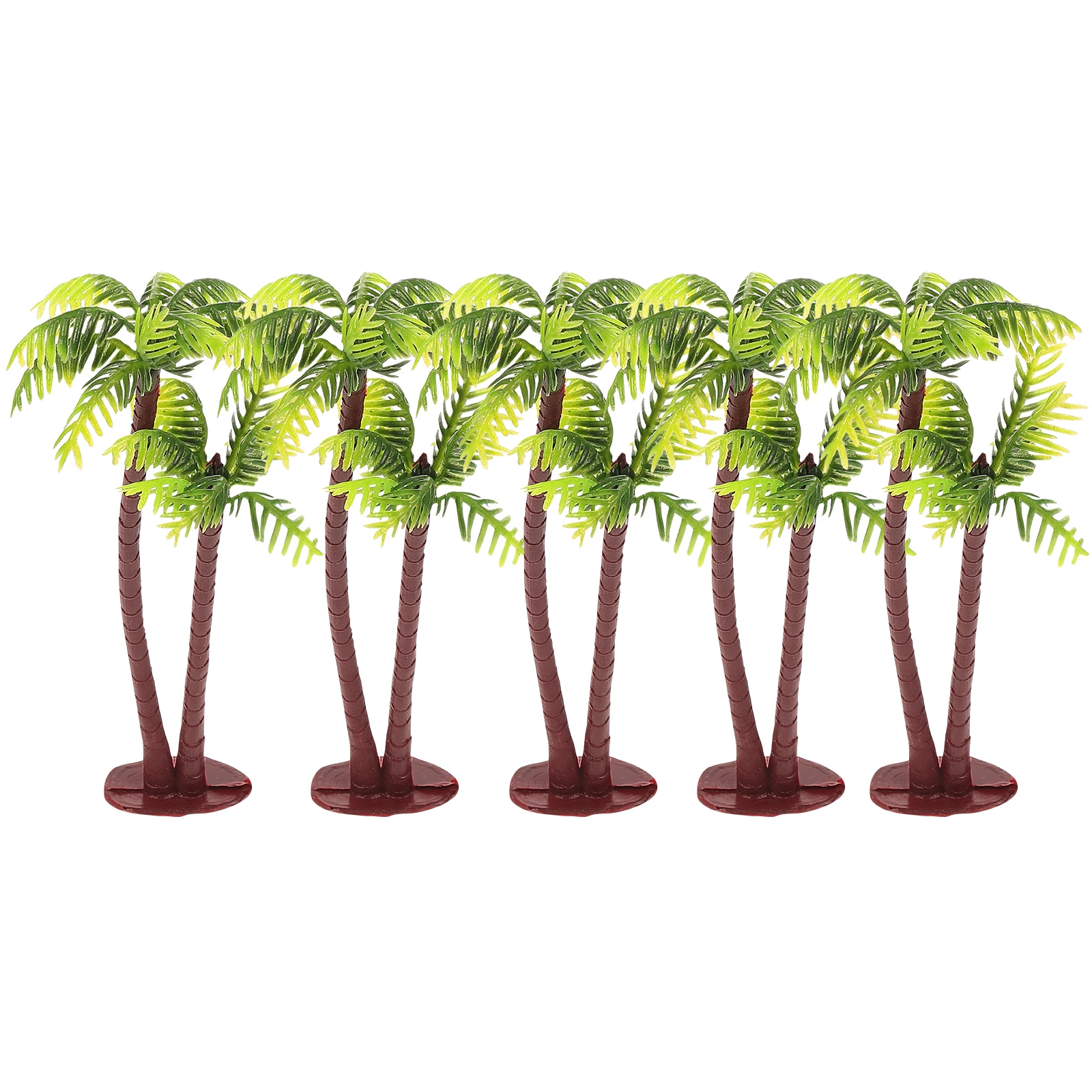 

5pcs Miniature Coconut Tree Decoration Plastic Bonsai Craft Realistic Shape DIY Terrarium Fairy Garden Props Small Tray Mini