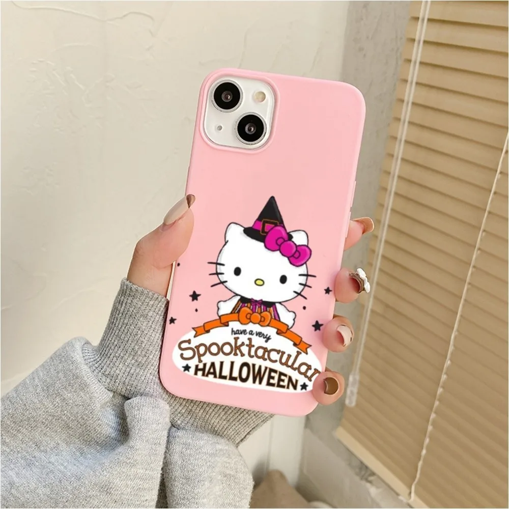 H-Hello K-Kitty Halloween Happy Phone Case For Iphone 11 13 14 Pro Max X Xr Xs Max Se2020 12mini Pink Cover Case image 6