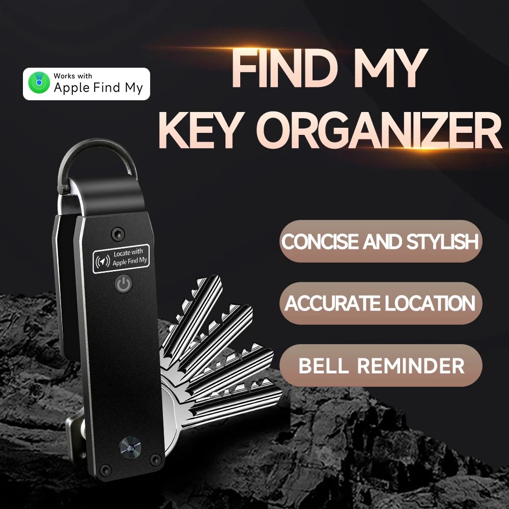 Built-in airtag Chips, Holds 2-6 Keys, Car Key Chains with GPS Tracker, Key Finder,  Key Holder for Men and Women, (iOS Only)