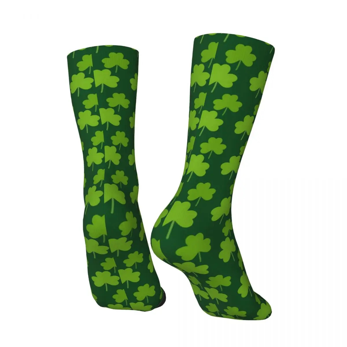 Shamrock-Calcetines antideslizantes para hombre y mujer, medias con estampado de hojas, estilo Harajuku, para ciclismo, para el Día de San Patricio, para otoño