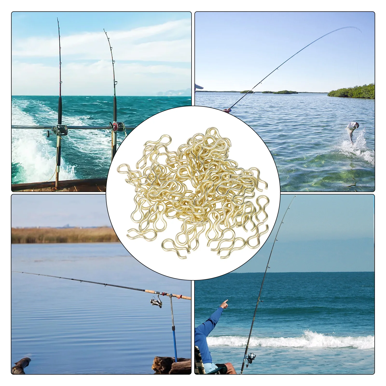 

100 шт. латунных ушков для рыболовных грузил, соединители для грузил, направляющие для грузил, рыболовные принадлежности