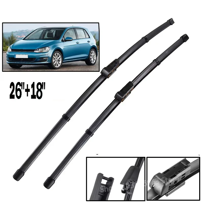 

Wiper LHD Front Wiper Blades Set For VW Golf MK 7 2012 - 2020 Windshield Windscreen Window Brushes 26"+18"