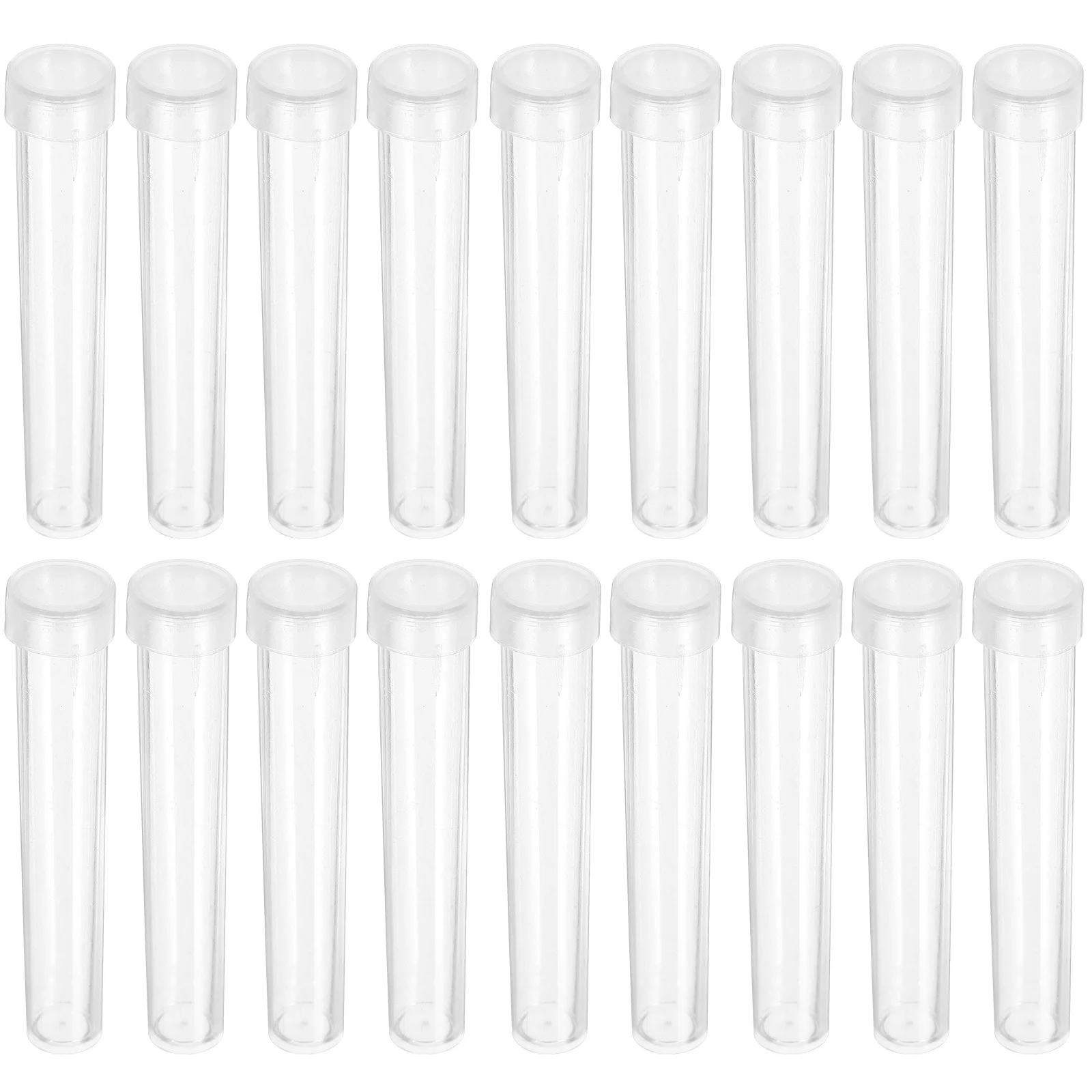 

25 Pcs Plastic Test Tube Storage Tubes with Lids Transparent Sealed Bottle Clear