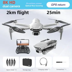 Drone Professionnel F10/F9 avec GPS, Caméra 8K HD pour Touristes, avec WIFI 5G, Grand Angle, Évitement d'Obstacles, Sans Balais, Pliable, Quadricoptère 6K, 2 km