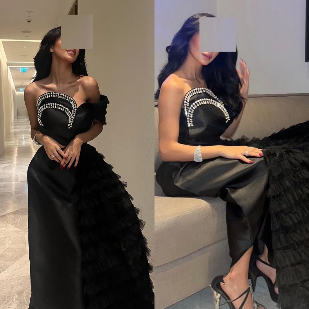 

Jiayigong High Quality Jersey Beading Draped Pleat Homecoming A-line Strapless Bespoke Occasion Gown Long DressesEvening