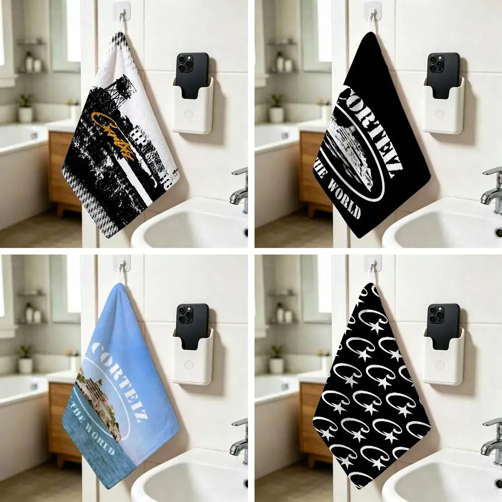 G-r-a-f-i-x Alcatraz Island Print Household Hanging Towel Polyester Cotton Hand Wiping Towel Sturdy For Bathroom Bedroom