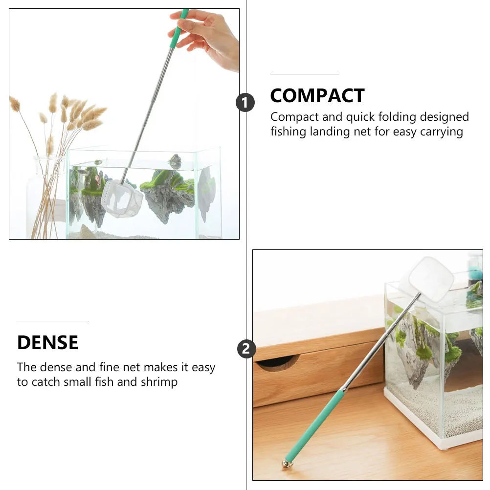 

Aquarium Fish Telescopic Mini Fishing Metal Frame Small Shrimp Fish Tank Mesh Net Portable Catch Release Net For
